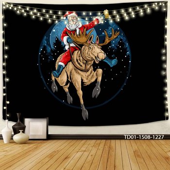 Tranh Vải Treo Tường Trang Trí Ông Già Noel Và Con Tuần Lộc Mẫu 4