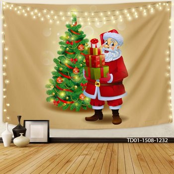 Tranh Vải Treo Tường Trang Trí Ông Già Noel Tặng quà mẫu 5