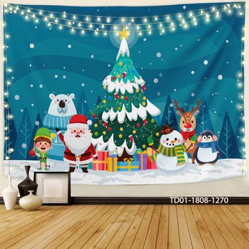 Tranh Vải Treo Tường Trang Trí Noel Đêm Giáng Sinh Mẫu 3