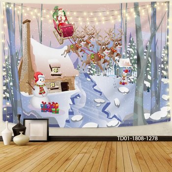 Tranh Vải Treo Tường Trang Trí Noel Giáng Sinh Vui Vẻ Mẫu 1