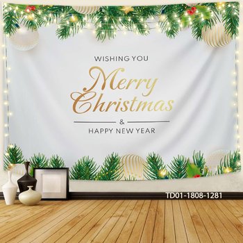 Tranh Vải Treo Tường Trang Trí Noel Merry Christmas & Happy New Year Mẫu 16