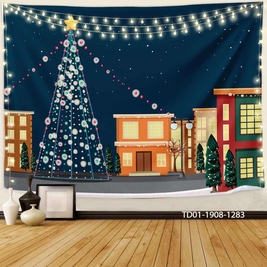 Tranh Vải Treo Tường Trang Trí Noel Đêm Giáng Sinh Mẫu 5