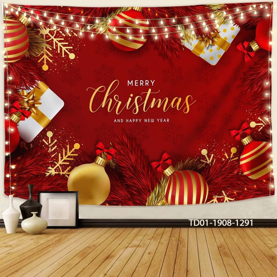 Tranh Vải Treo Tường Trang Trí Noel Merry Christmas & Happy New Year Mẫu 21