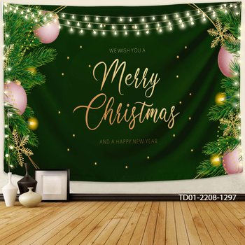 Tranh Vải Treo Tường Trang Trí Noel Merry Christmas & Happy New Year Mẫu 25