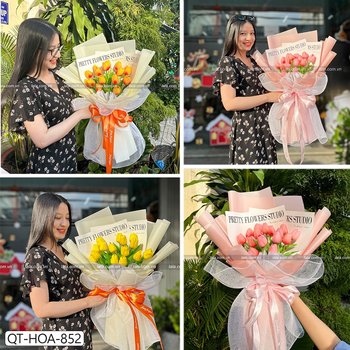 Bó hoa tulip 15 bông rực rỡ