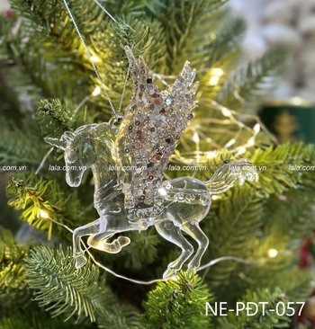Phụ kiện treo kỳ lân giáng sinh trong suốt kim tuyến