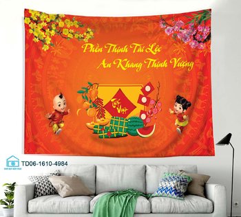 Tranh vải treo tường trang trí an khang thịnh vượng