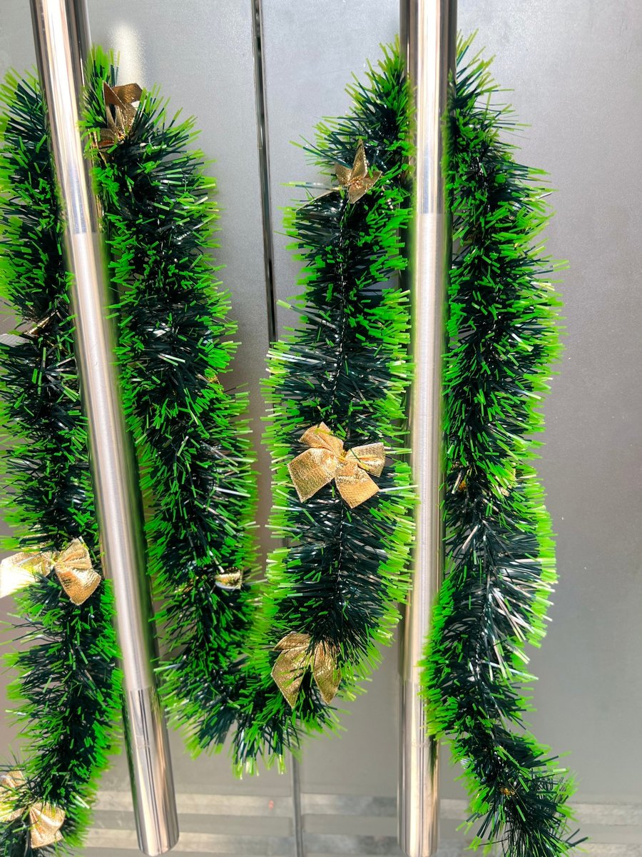 Dây chồn xanh lá 2m kèm nơ trang trí noel