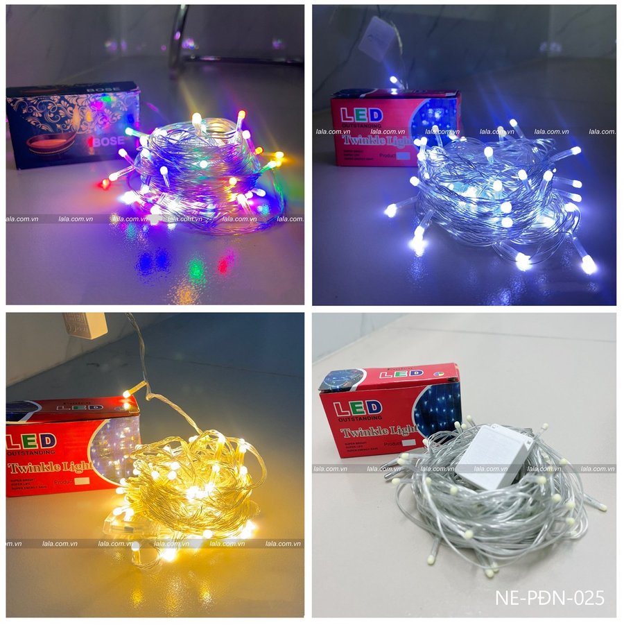 Dây đèn LED 10m siêu sáng có mối nối nháy nhiều chế độ mẫu 025