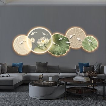 Tranh đèn tráng gương phòng khách hiện đại mẫu 255