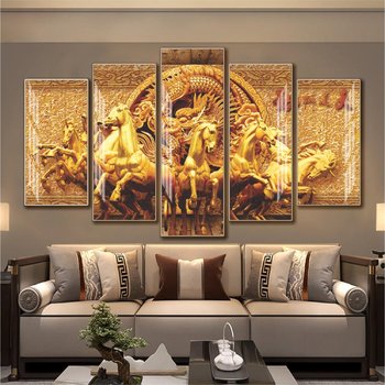 Tranh treo tường mã đáo thành công tranh trí phòng khách hiện đại mẫu 944