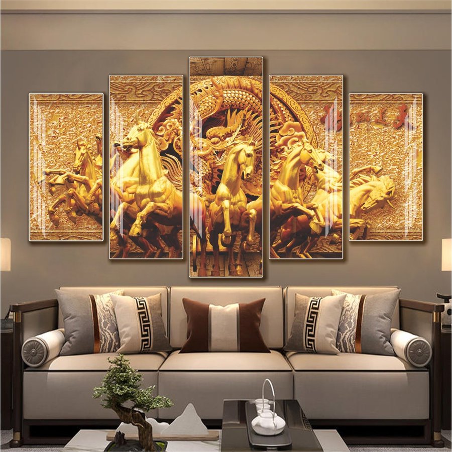 Tranh treo tường mã đáo thành công tranh trí phòng khách hiện đại mẫu 944