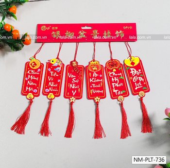 Set 6 Lộc Treo Chữ Thư Pháp Trang Trí Tết