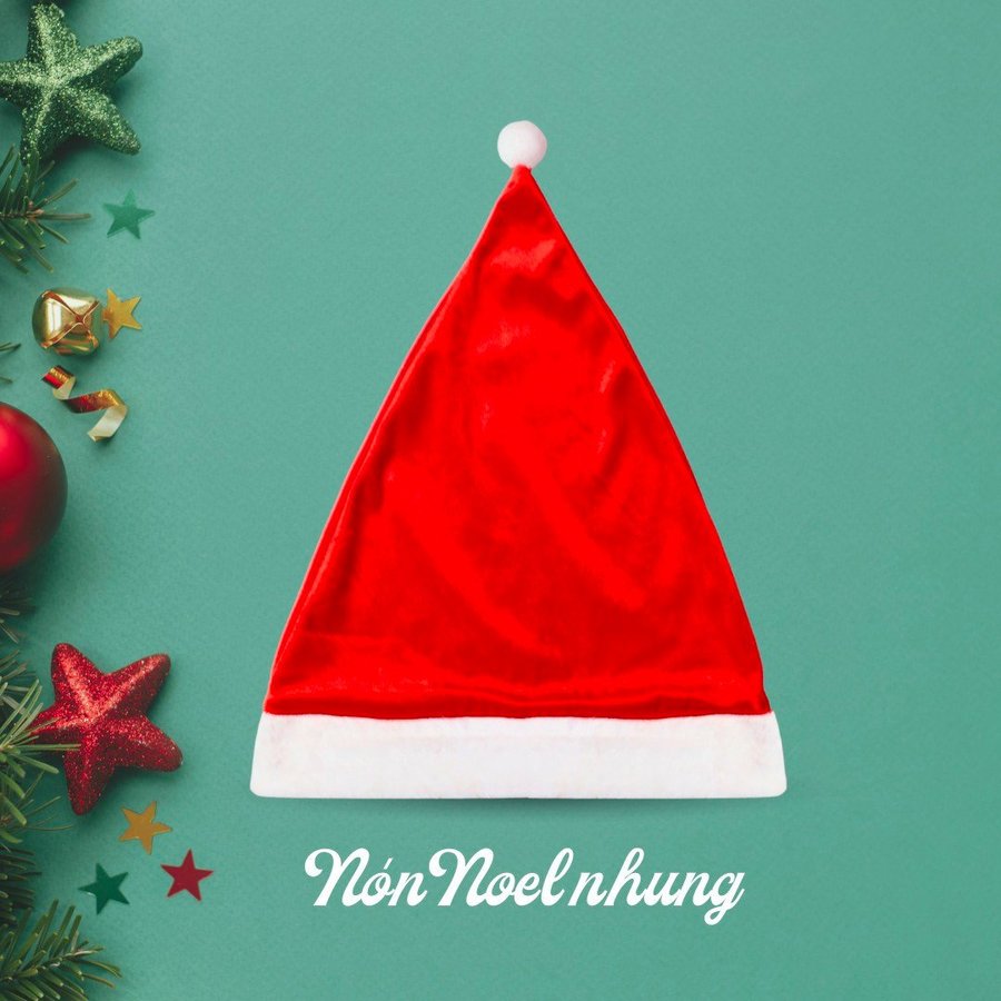 Nón Noel Nhung Đỏ Cao Cấp
