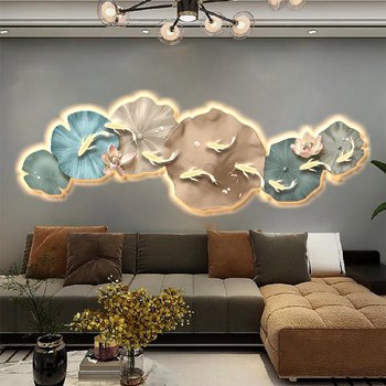 Tranh đèn tráng gương phòng khách hiện đại mẫu 261