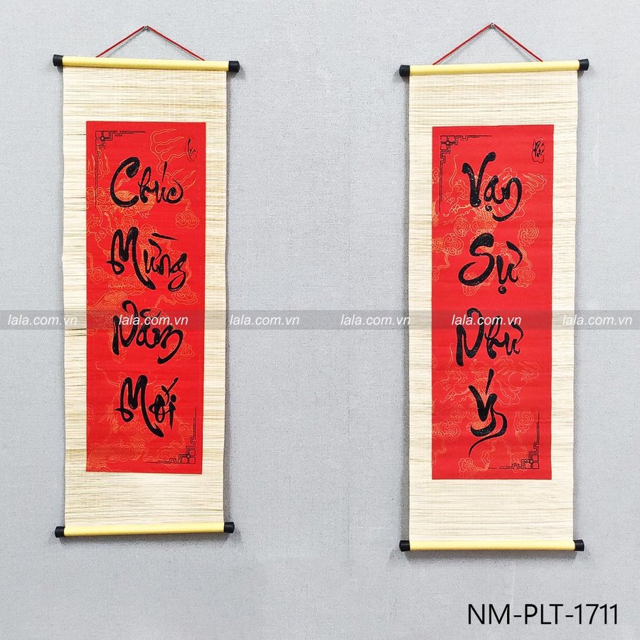 Combo Cặp Liễn Mành Câu Đối Đỏ Chúc Mừng Năm Mới - Vạn Sự Như Ý Mẫu 2
