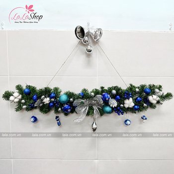 Dây thông 1m full phụ kiện cao cấp treo trang trí noel mẫu 047 - Tặng kèm đèn LED