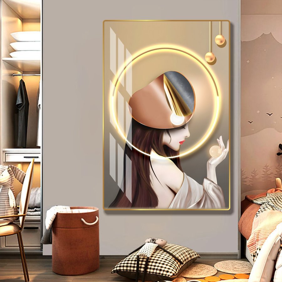 Tranh treo tường cô gái nghệ thuật trừu tượng mẫu 953