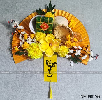 Quạt vàng full phụ kiện trang trí tiểu cảnh tết mẫu 166