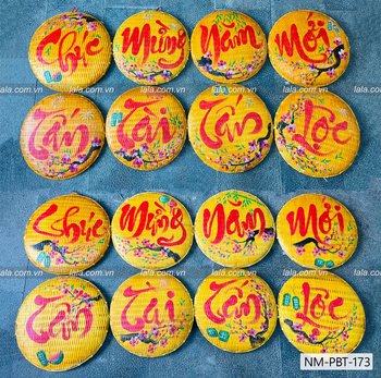 Combo 8 mẹt vàng câu chúc thư pháp Chúc mừng năm mới - Tấn tài tấn lộc