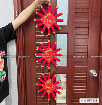 Dây pháo hoa 3 chùm tết thịnh vượng trang trí tết