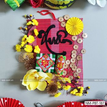 Mẹt chữ xuân trang trí tiểu cảnh tết phụ kiện trang trí đón năm mới mẫu 187