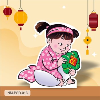 Standee Trang Trí Tết Bé Cầm Bánh Chưng