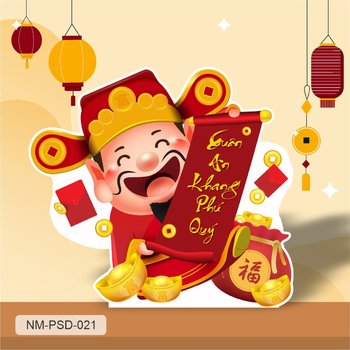 Standee Trang Trí Tết Thần Tài Chúc Xuân An Khang Phú Quý