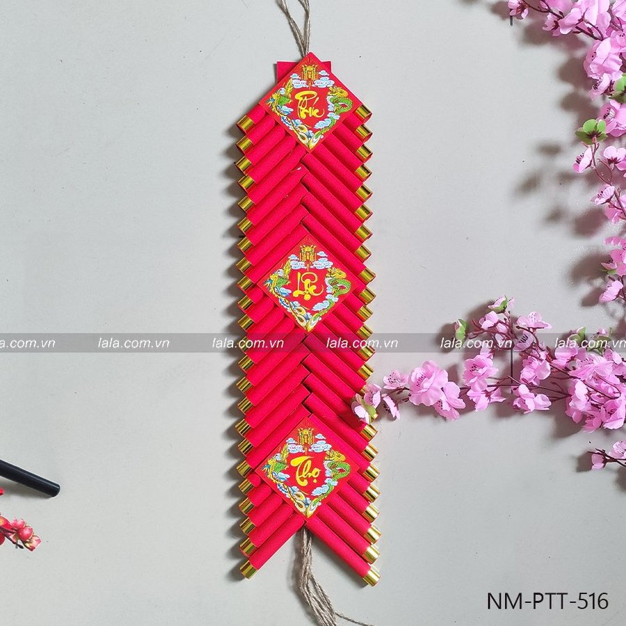 Dây pháo giấy chữ phúc lộc thọ 60cm trang trí tết mẫu 516