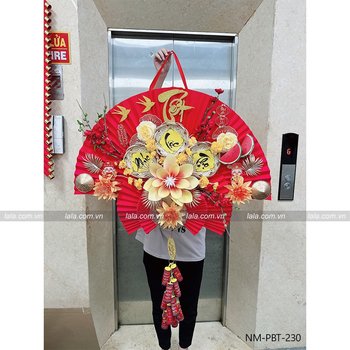 Mô hình quạt giấy phúc lộc thọ trang trí tiểu cảnh tết mẫu 230
