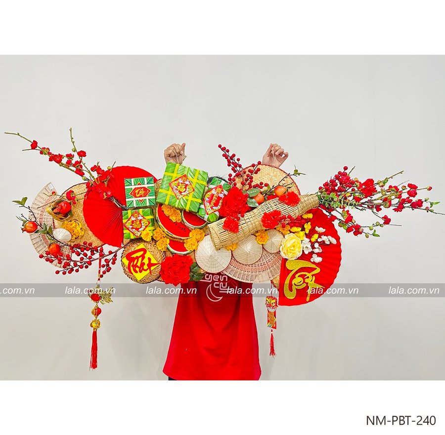 Mẹt tre lớn trang trí tiểu cảnh tết phát tài phát lộc