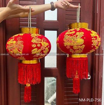Cặp lồng đèn câu chúc năm mới trang trí tết mẫu 756