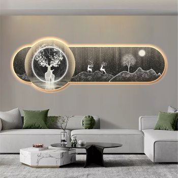 Tranh đèn tráng gương pha lê cao cấp mẫu 301