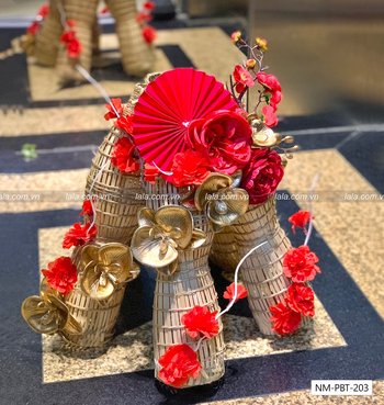 Combo giỏ tre handmade trang trí hoa tết mẫu mới