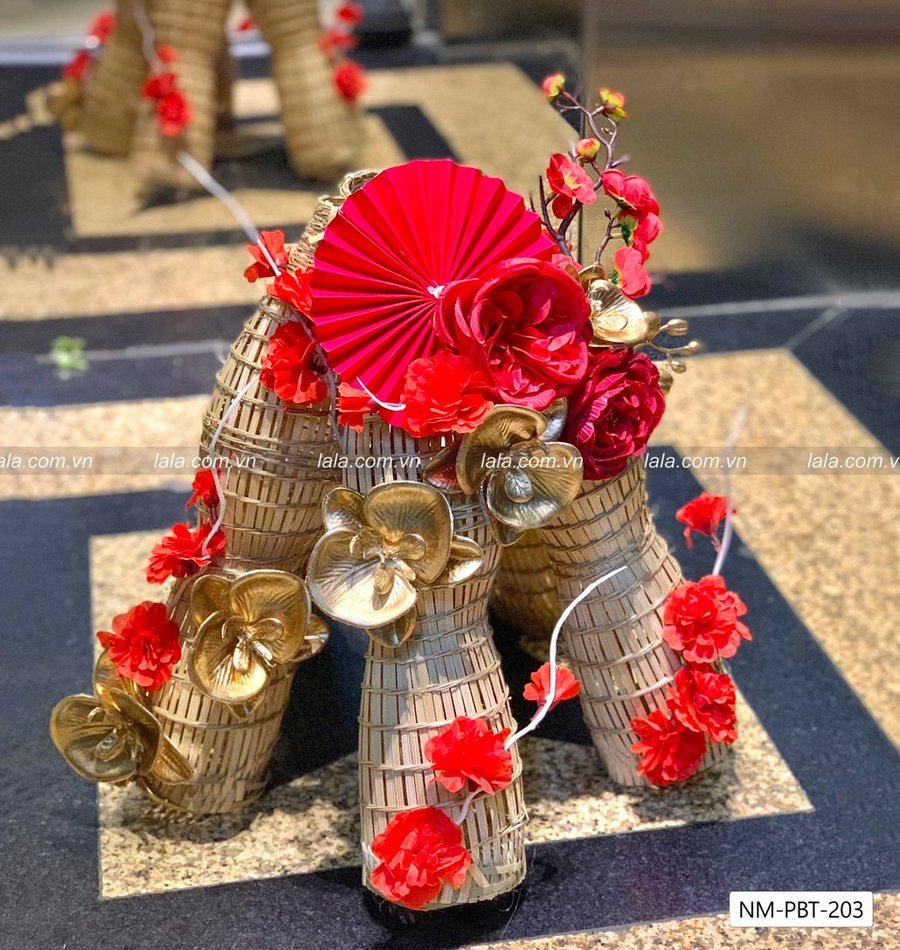 Combo giỏ tre handmade trang trí hoa tết mẫu mới