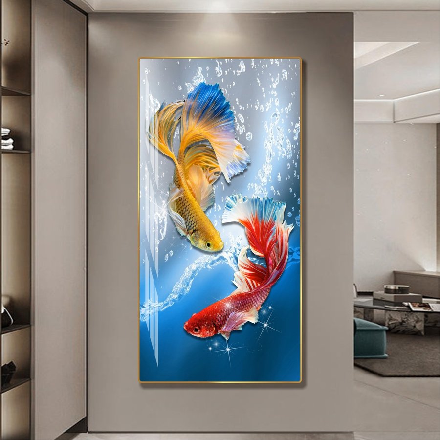 Tranh treo tường hoa nghệ thuật tối giãn Nhật bản trang trí phòng khách mẫu 995