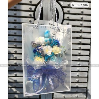 Túi quà tặng bó hoa sáp thơm mix mẫu 916