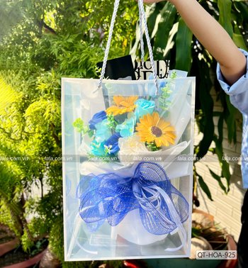 Túi quà tặng bó hoa sáp hướng dương hoa hồng mix mẫu 925