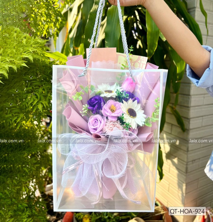 Túi quà tặng bó hoa sáp hướng dương mix mẫu 924