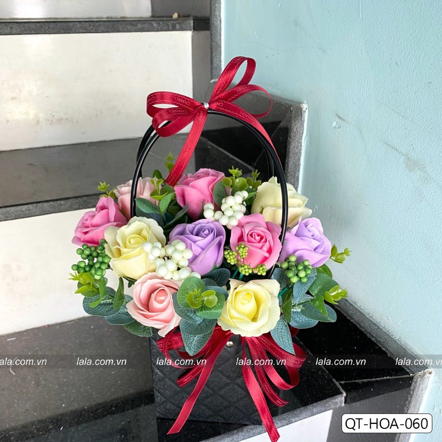 GIỎ HOA SÁP - TÍM NGỌT NGÀO