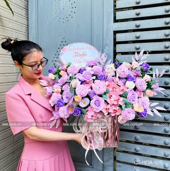 Lẵng hoa sáp thơm để bàn tân niên đại thắng mẫu 929