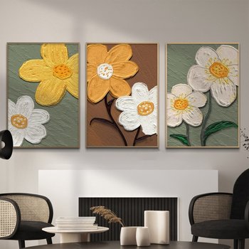 Tranh Treo Tường Hoa Trắng Vàng Nghệ Thuật