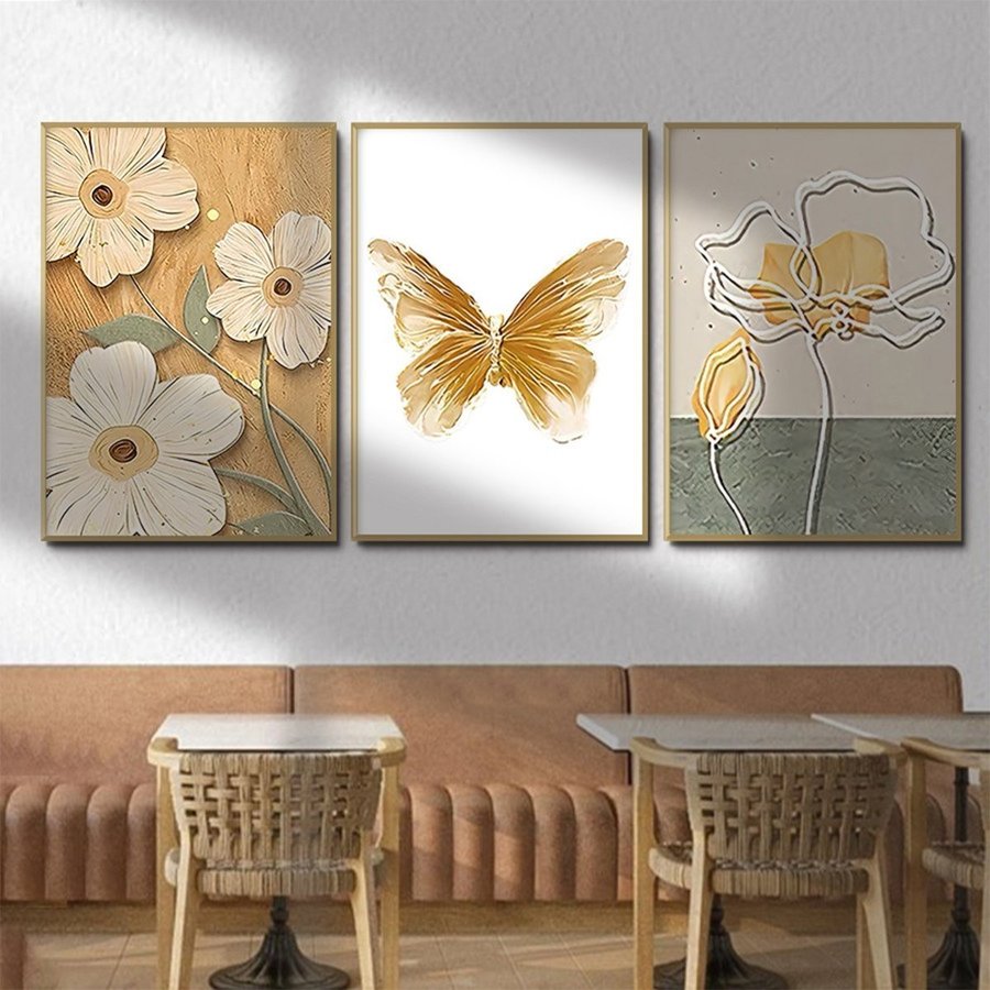 Tranh Treo Tường Hoa và Bướm Nghệ Thuật
