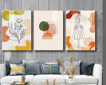 Bộ 3 Tấm Tranh Treo Tường Cô Gái Trừu Tượng Nghệ Thuật 2