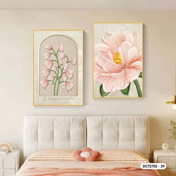 Tranh Treo Tường Bộ 2 Tấm Những Cành Hoa Khoe Sắc Nghệ Thuật 2