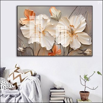 Tranh Treo Tường 1 Tấm Hoa Trắng Nhụy Vàng Nghệ Thuật Mẫu 2