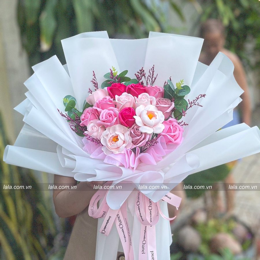 Bó hoa sáp hồng PASTEL