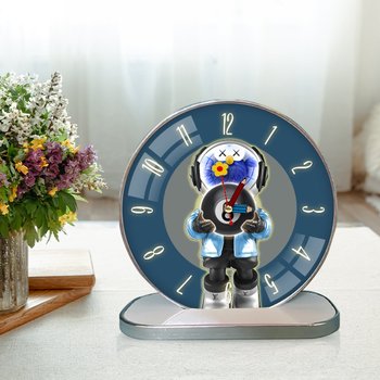 Tranh Đồng Hồ Để Bàn Gấu Kaws Và Bóng Tròn Nghệ Thuật