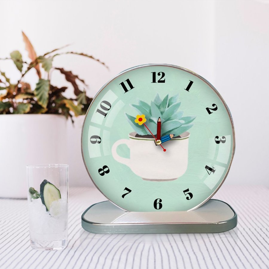 Tranh Đồng Hồ Để Bàn Ly Sen Đá Xinh Xắn