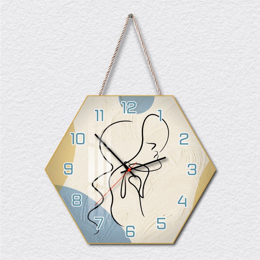 Tranh Đồng Hồ Dây Treo Tráng Gương Cô Gái Nghệ Thuật